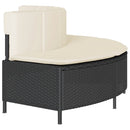 spabænke med hynder 2 stk. polyrattan sort
