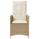 havestol med lænefunktion og hynder polyrattan beige