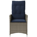 havestole med lænefunktion 2 stk. med hynder grå polyrattan