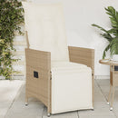 havestol med lænefunktion og hynder polyrattan beige