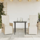 havestole 2 stk. med lænefunktion og hynder polyrattan beige