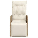 havestole 2 stk. med lænefunktion og hynder polyrattan beige