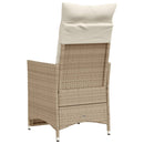 havestole 2 stk. med lænefunktion og hynder polyrattan beige