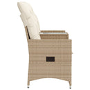 2-personers havesofa med bord og lænefunktion polyrattan beige