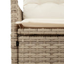 2-personers havesofa med bord og lænefunktion polyrattan beige