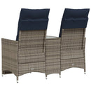 havesofa med 2 siddepladser og bord grå polyrattan