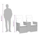 havesofa med 2 siddepladser og bord grå polyrattan