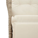 2-personers havesofa med bord og lænefunktion polyrattan beige