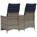 havesofa med 2 siddepladser og bord grå polyrattan