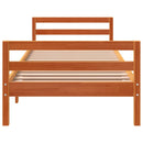 sengeramme uden madras 75x190 cm massivt fyrretræ gyldenbrun