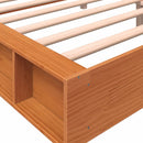 sengeramme uden madras 200x200 cm massivt fyrretræ gyldenbrun