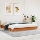 sengeramme uden madras 200x200 cm massivt fyrretræ gyldenbrun
