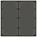 havebord med glastop 90x90x75 cm polyrattan sort