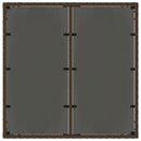 havebord med glastop 90x90x75 cm polyrattan brun