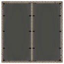 havebord med glastop 90x90x75 cm polyrattan grå
