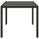 havebord med glastop 150x90x75 cm polyrattan sort