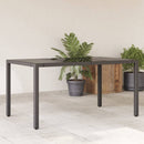 havebord med glastop 150x90x75 cm polyrattan sort