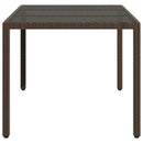 havebord med glastop 150x90x75 cm polyrattan brun