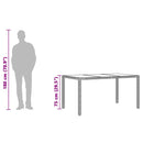 havebord med glastop 150x90x75 cm polyrattan brun
