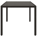 havebord med glastop 150x90x75 cm polyrattan sort