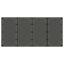 havebord med glastop 150x90x75 cm polyrattan sort