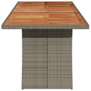 havebord med akacietop 240x90x75 cm polyrattan grå