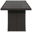 havebord med glastop 240x90x75 cm polyrattan sort