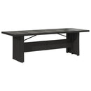 havebord med glastop 240x90x75 cm polyrattan sort