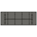 havebord med glastop 240x90x75 cm polyrattan sort