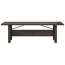 havebord med glastop 240x90x75 cm polyrattan brun