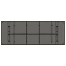 havebord med glastop 240x90x75 cm polyrattan brun