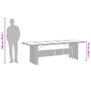 havebord med glastop 240x90x75 cm polyrattan brun
