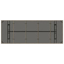 havebord med glastop 240x90x75 cm polyrattan grå