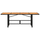 havebord med akacietop 190x80x75 cm polyrattan sort