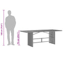 havebord med akacietop 190x80x75 cm polyrattan sort