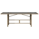 havebord med glastop 190x80x75 cm polyrattan beige