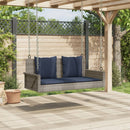gyngebænk med hynder grå 119x56x48 cm polyrattan