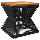 sofabord med trådnetbase 38x38x38 cm massivt akacietræ sort