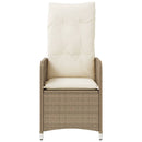 havestole 2 stk. med lænefunktion og hynder polyrattan beige