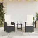 havestole 2 stk. med lænefunktion og bord polyrattan sort