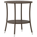 havestole 2 stk. med lænefunktion og bord polyrattan brun