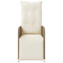 havestole 2 stk. med lænefunktion og hynder polyrattan beige