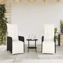 havestole 2 stk. med lænefunktion og bord polyrattan sort