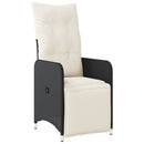 havestole 2 stk. med lænefunktion og bord polyrattan sort