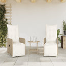 havestole 2 stk. med lænefunktion og bord polyrattan beige