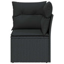 havesofahjørne med hynder sort polyrattan