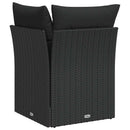 havesofahjørne med hynder sort polyrattan
