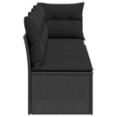 havesofa med hynder 4-personers sort polyrattan