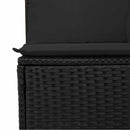 havesofa med hynder 4-personers sort polyrattan
