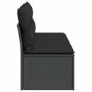havesofa med hynder 4-personers sort polyrattan